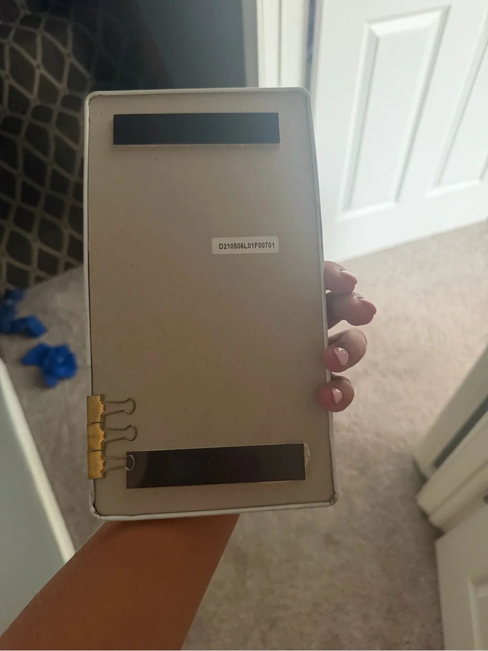White Marble WhiteBoard with Gold Clips